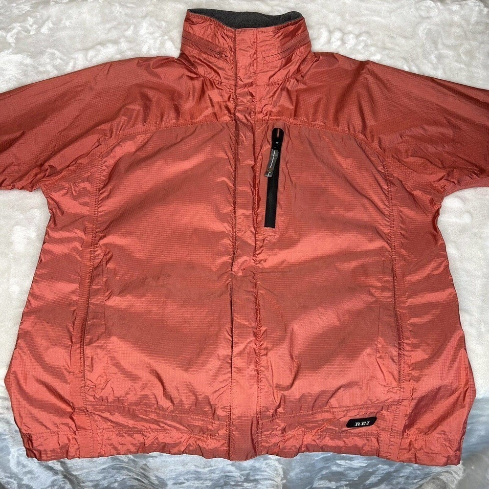REI Kid's Pink Full Zip Long Sleeve Windbreaker W/Stowaway Hood Jacket XL - Picture 2 of 11